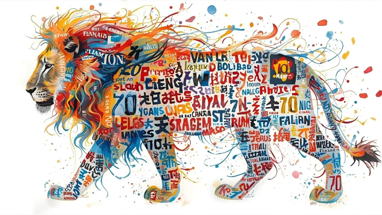 Lion in 70 Languages Meaning